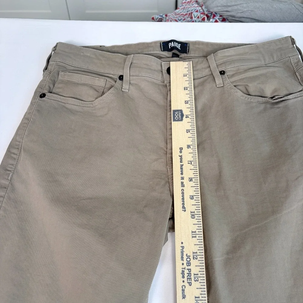 Paige Mens Sz 32 Federal Pants Khaki Brown Slim Fit Stretch Preppy Sporty - Picture 8 of 8